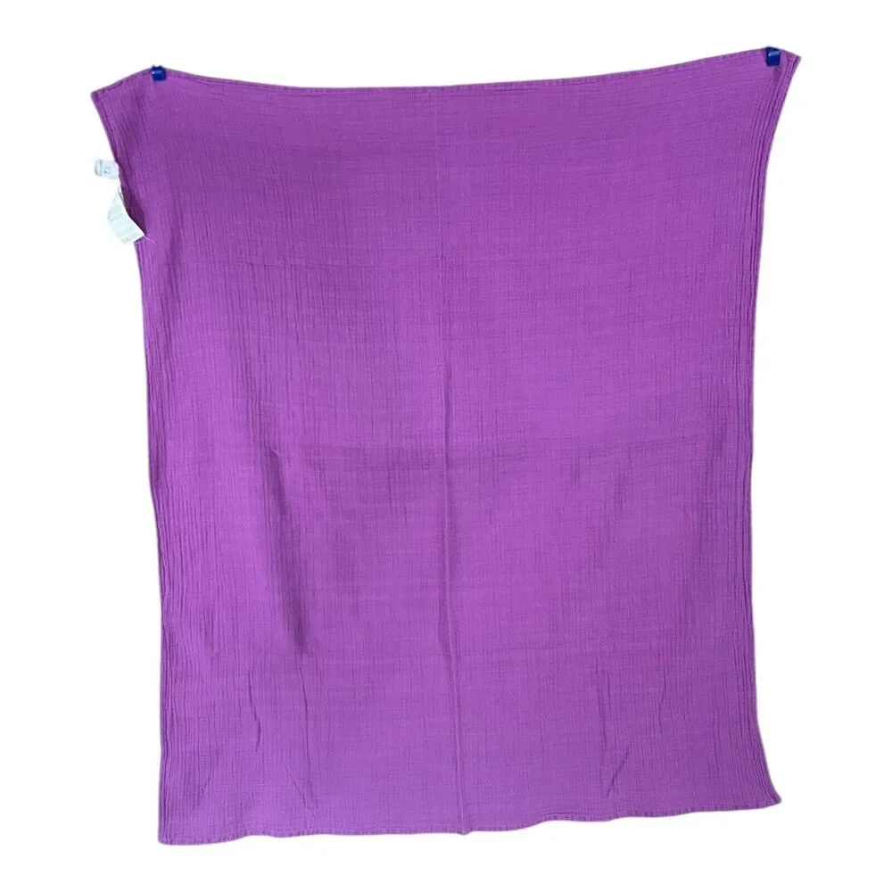 Aden & Anais solid purple muslin swaddle baby blanket 100% cotton magenta